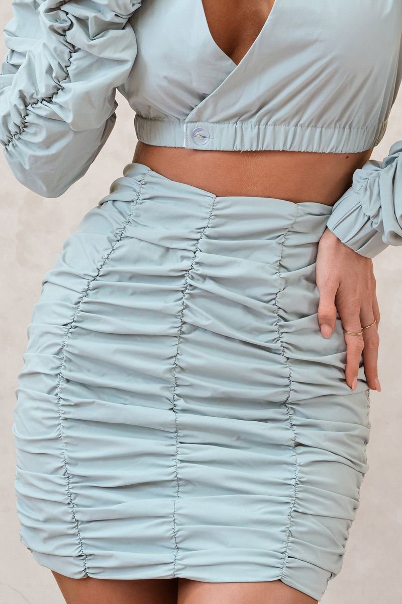 Break Of Day | Sage Ruched Mini Skirt - Club L 