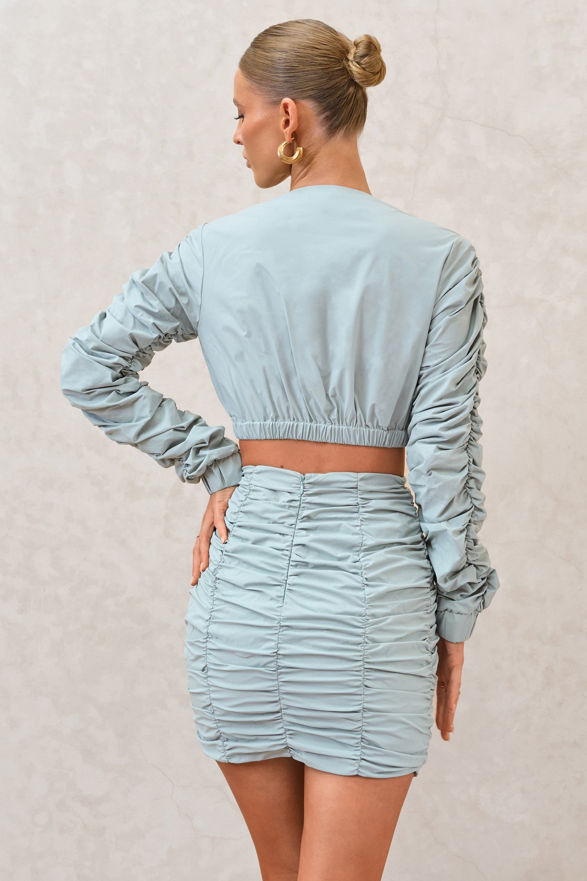 Break Of Day | Sage Ruched Mini Skirt - Club L 