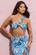 Open Heart | Blue Porcelain Print Knot One Shoulder Bralette - Club L 