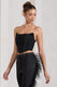 Obsessed | Black Bandeau Mesh Corset Style Crop Top - Club L 
