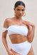 Dusk | White Draped Bandeau Bikini Top - Club L 