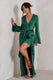 Patricia | Green Extreme Plunge Long Sleeve Maxi Dress With Tie Detail - Club L 