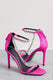 Oh Please | Pink Strappy Heeled Sandals With Diamante Chains - Club L 