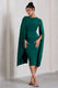 Marysol | Bottle Green Asymmetric Cape Midi Dress - Club L 