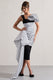 Unattainable | Black Polka Dot Wrap Midi Dress Volume Drape - Club L 