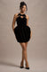 Bonet | Black Strappy Structured Velvet Mini Dress With Bow Detail - Club L 