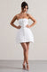 Anniston | White Bandeau Tailored Buttoned Mini Dress - Club L 