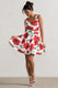 Alia | Poppy Print Scoop-Neck Tiered Volume Hem Mini Dress - Club L 