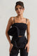 Whirlwind | Black Strappy Top With Oversized Ruffle Detail - Club L 