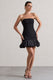 Liscia | Black Bandeau Mini Dress With Ruffle Trim - Club L 