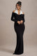 Living High | Black & White Halter-Neck Split Maxi Dress - Club L 