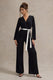 Ruba | Black Tailored Plunge Jumpsuit With Tie Waist - Club L 