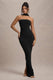 Nobu | Black Bandeau Maxi Dress With Halter-Collar - Club L 
