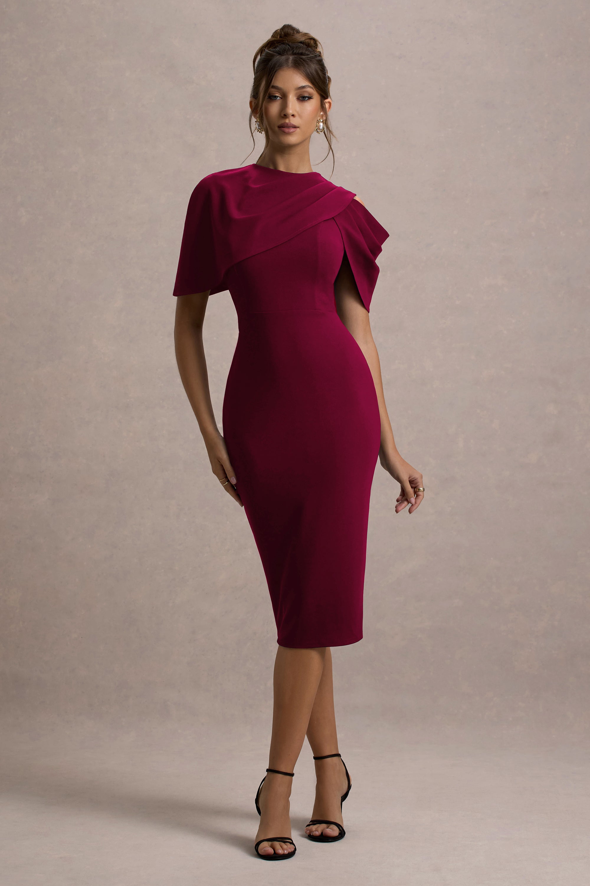 CC_HR_CL135270037 - Dorothea  - Berry Draped Midi Dress With Cape 1.jpg