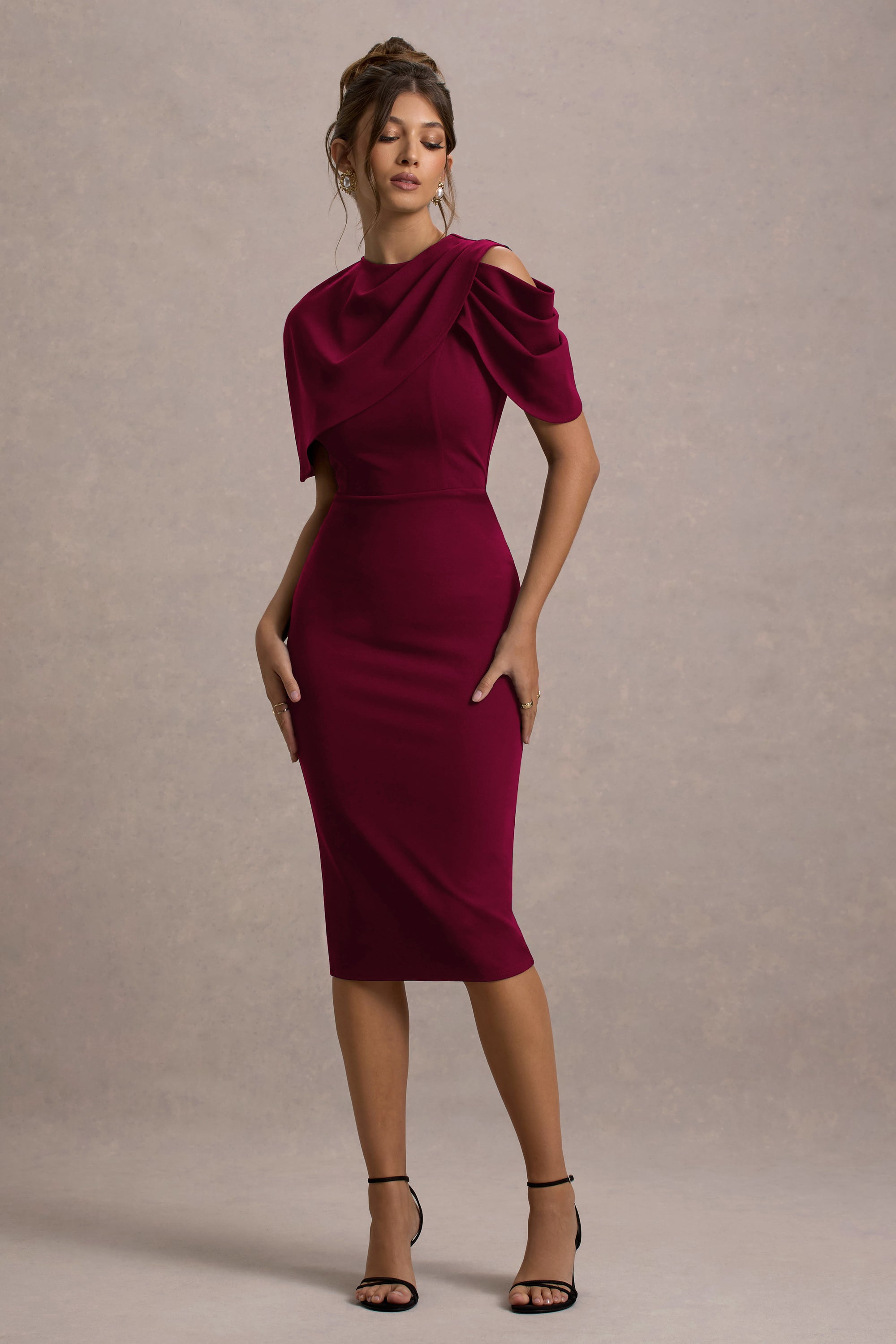 CC_HR_CL135270037 - Dorothea  - Berry Draped Midi Dress With Cape 5.jpg