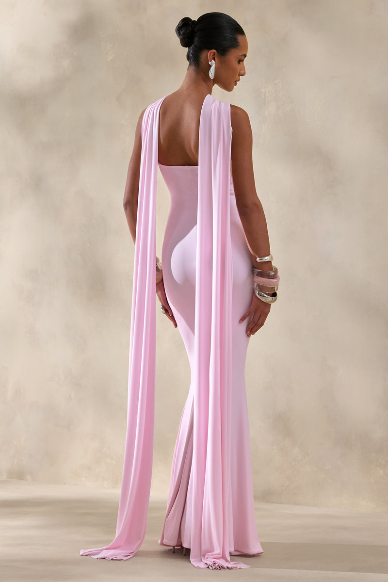 ECM_HR_CL135876081 - Rhoda | Light Pink Twist Halter-Neck Cape Maxi Dress 4.jpg