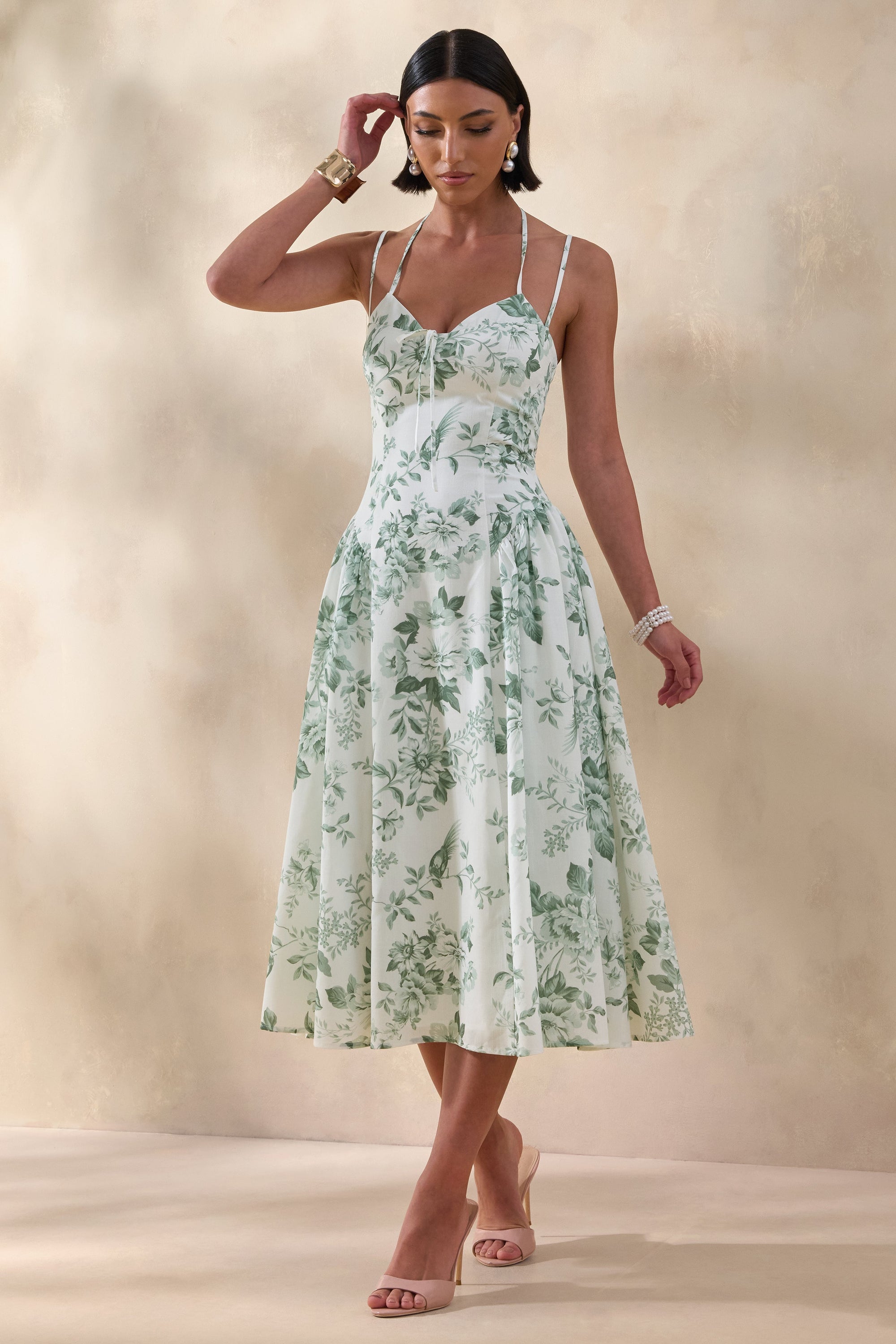 ECM_HR_CL136497383 - Audrey | Green Floral Print Sweetheart-Neck Midi Dress With Ruching Detail 02.jpg