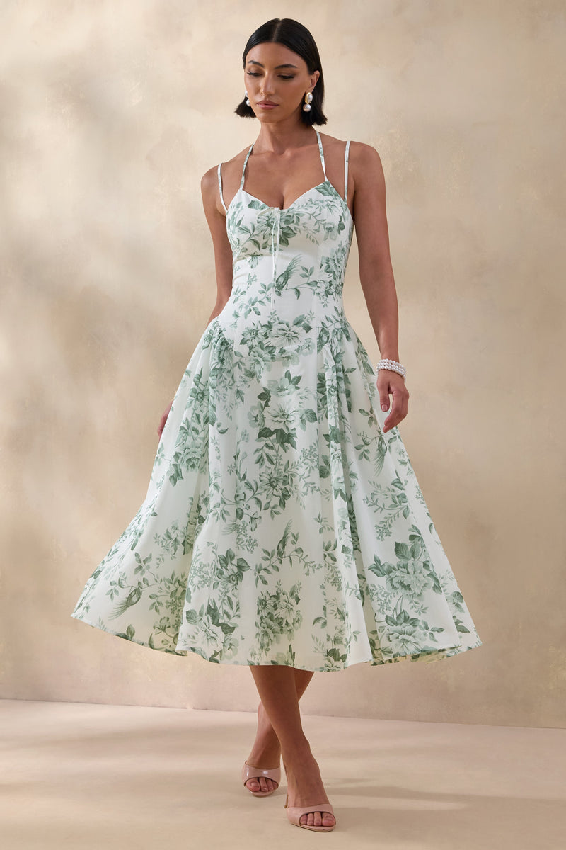 ECM_HR_CL136497383 - Audrey | Green Floral Print Sweetheart-Neck Midi Dress With Ruching Detail 03.jpg