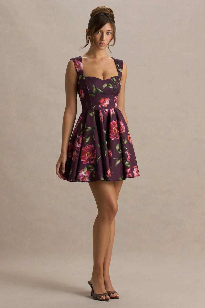 HR_CL136768447 -  Magic Burgundy Floral Print Sweetheart-Neck Mini Dress1.jpg