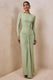 ECM_HR_CL136818314 - Matilda | Light Green Boat-Neck Maxi Dress With Ruched Detailing 01.jpg