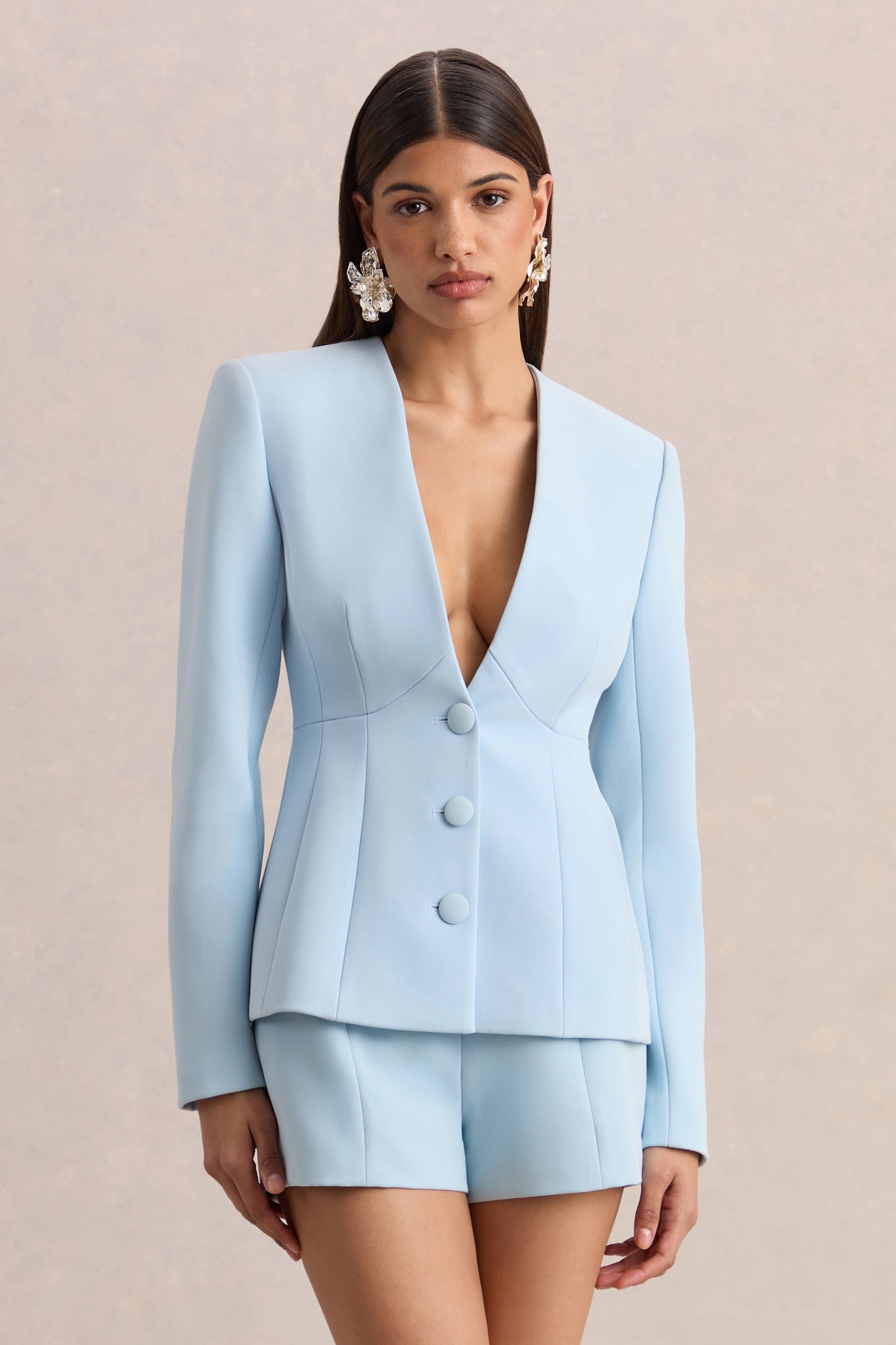 ECM_HR_CL136845013_Rosalina Light Blue Extreme-Plunge Neck Tailored Blazer_01.jpg