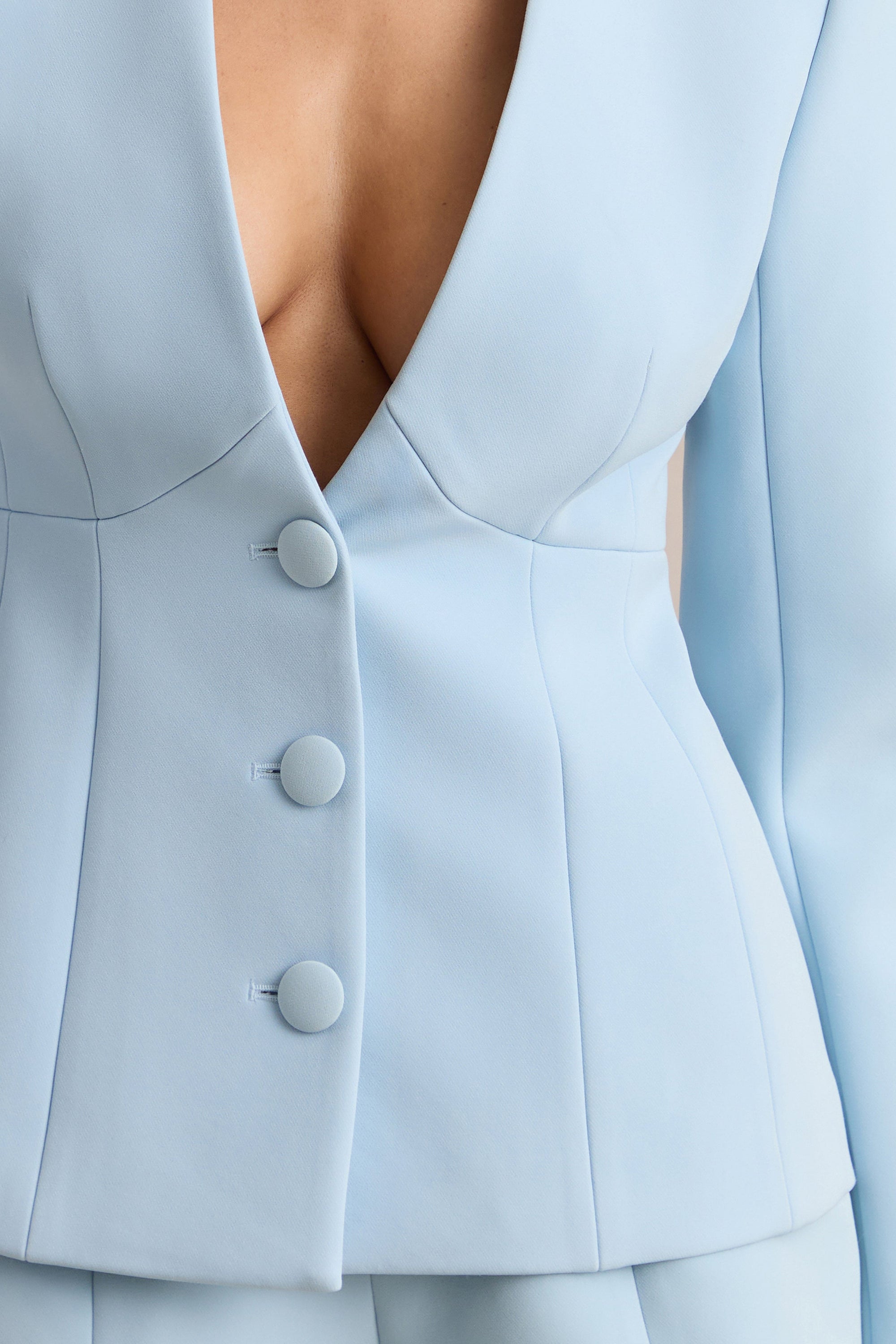 ECM_HR_CL136845013_Rosalina Light Blue Extreme-Plunge Neck Tailored Blazer_03.jpg
