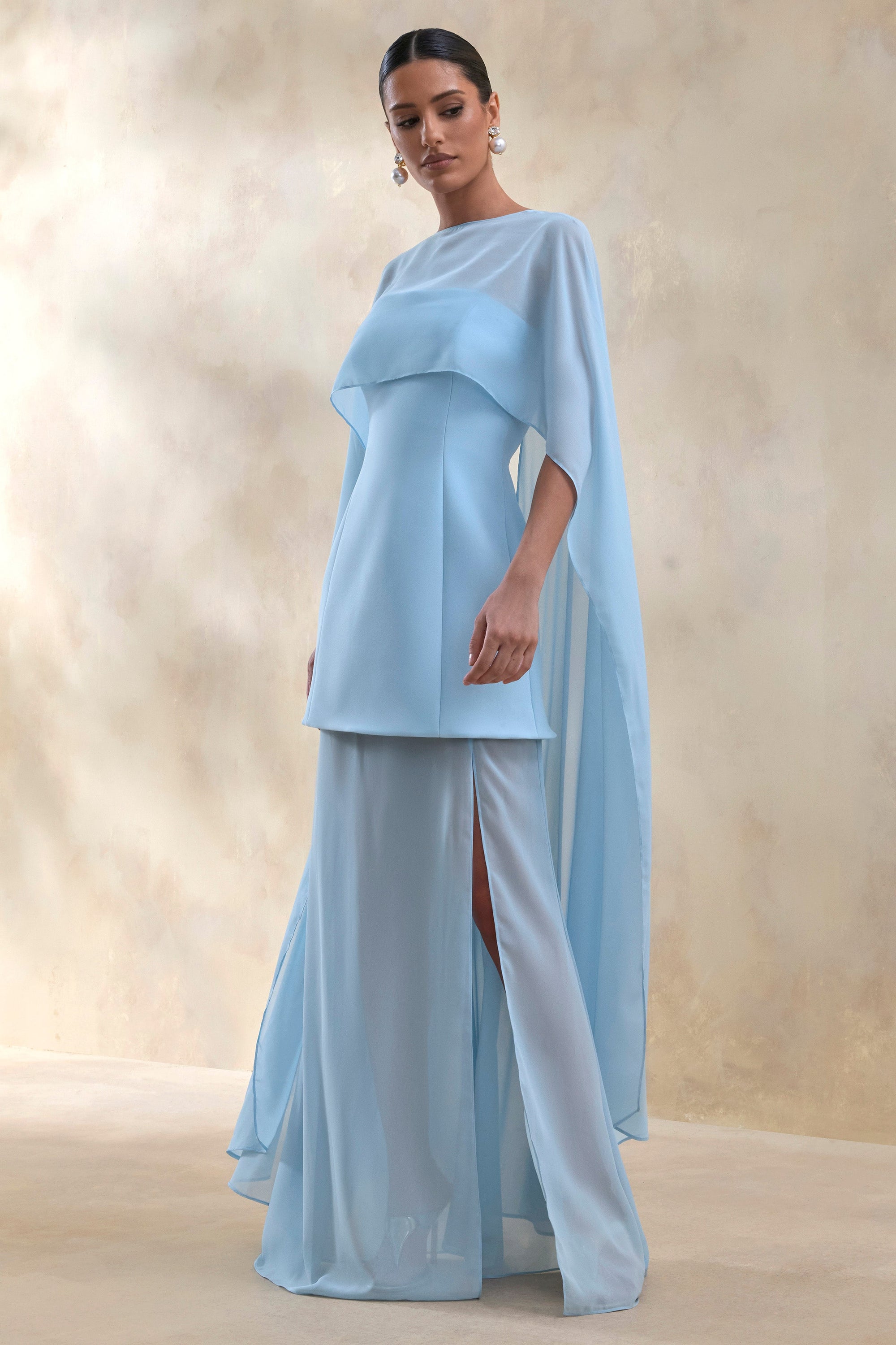ECM_HR_CL136957013 - Chessa | Powder Blue Boat-Neck Maxi Dress With Sheer Cape 0.jpg