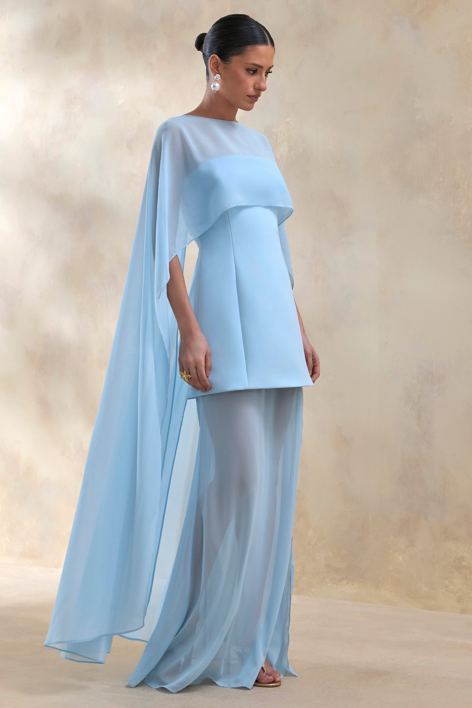 ECM_HR_CL136957013 - Chessa | Powder Blue Boat-Neck Maxi Dress With Sheer Cape 1.jpg