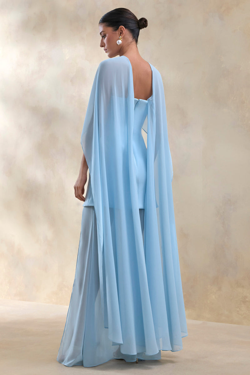 ECM_HR_CL136957013 - Chessa | Powder Blue Boat-Neck Maxi Dress With Sheer Cape 2.jpg