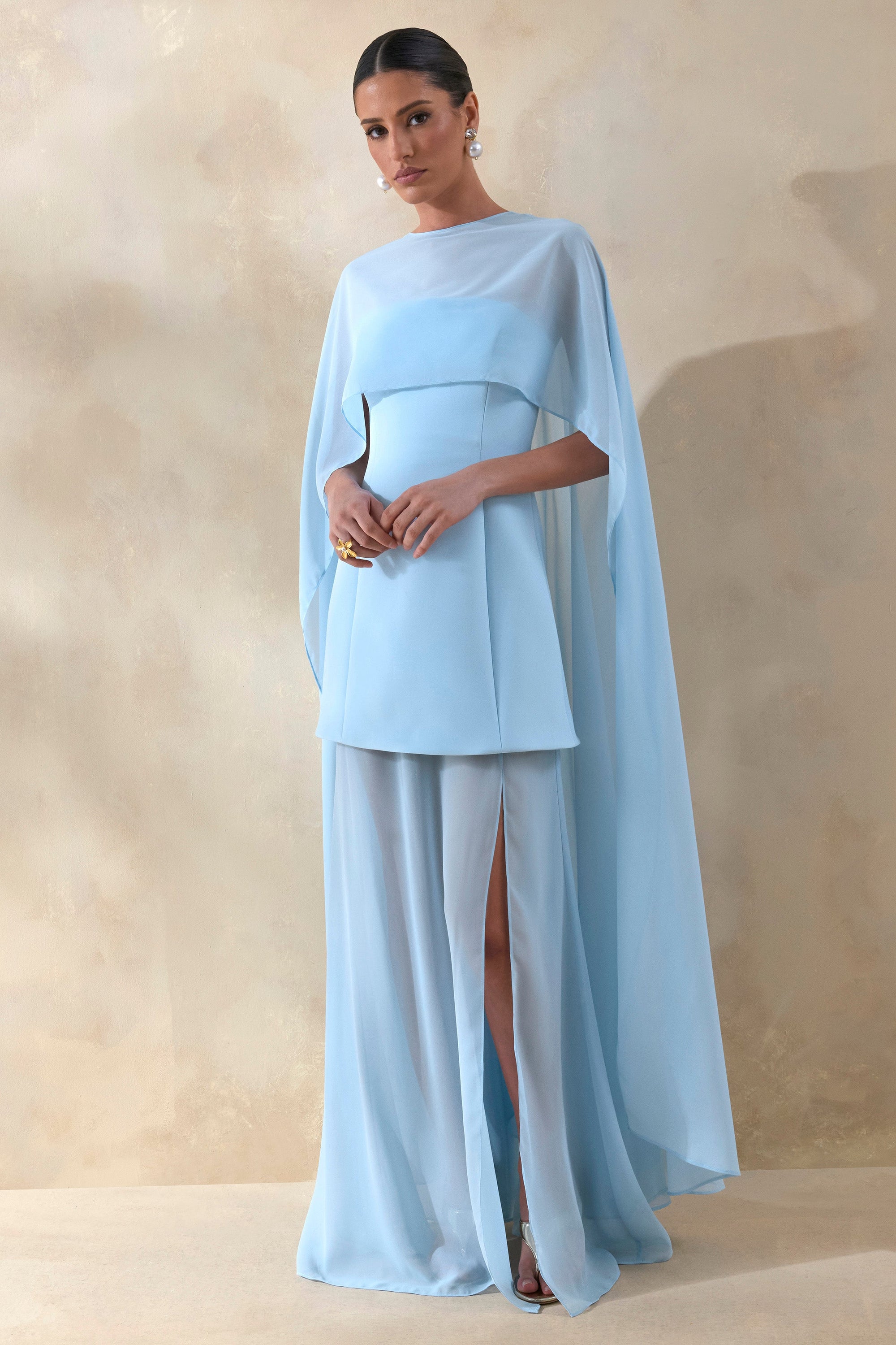 ECM_HR_CL136957013 - Chessa | Powder Blue Boat-Neck Maxi Dress With Sheer Cape 3.jpg
