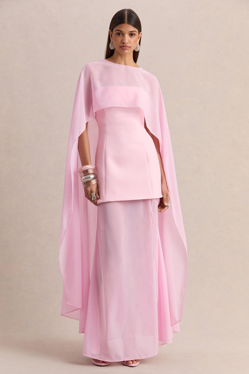CL13695708106_ECM_HR_CL136957081---Chessa-_-Light-Pink-Boat-Neck-Maxi-Dress-With-Sheer-Cape-02_HERO