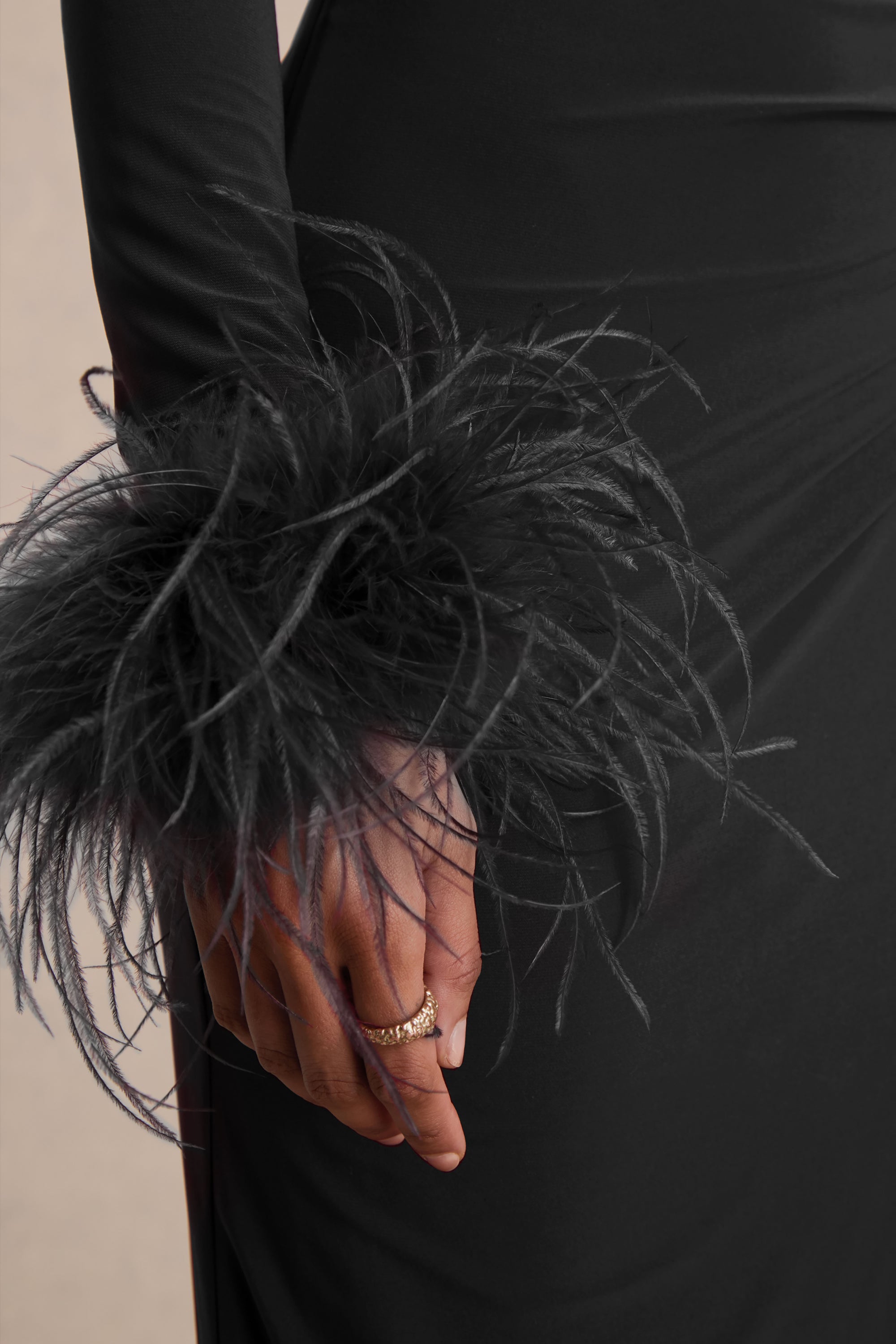 ECM_HR_CL136990001---Gatsby-_-Black-High-Neck-Maxi-Dress-With-Feather-Trim-Cuffs_06.jpg