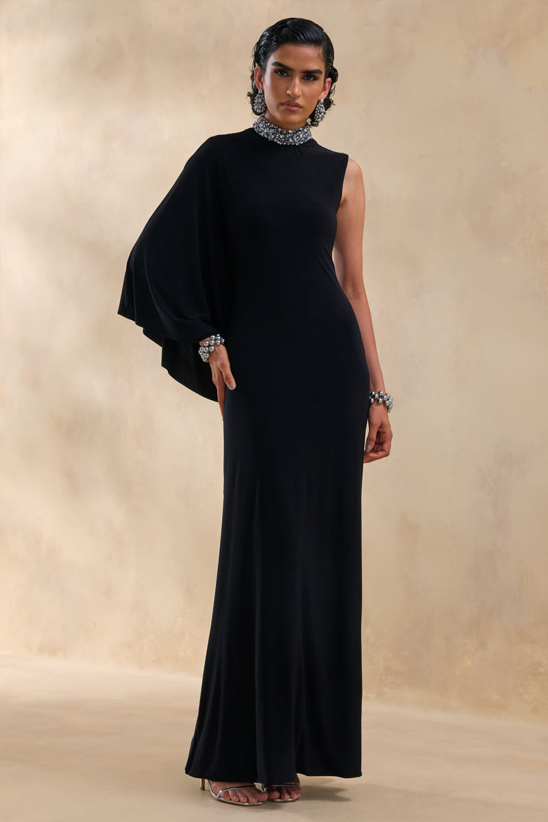 ECM_HR_CL136995002---Oriana-_-Black-Embellished-High-Neck-Maxi-Dress-With-One-Cape-Sleeve0.jpg