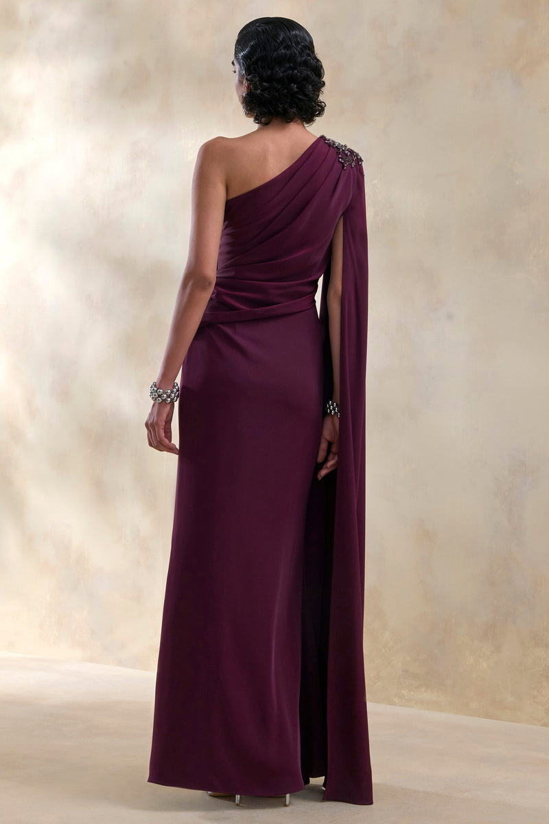 ECM_HR_CL137038454 - Solace | Dark Plum Asymmetric-Neck Maxi Dress With Embellished Detailing 3.jpg