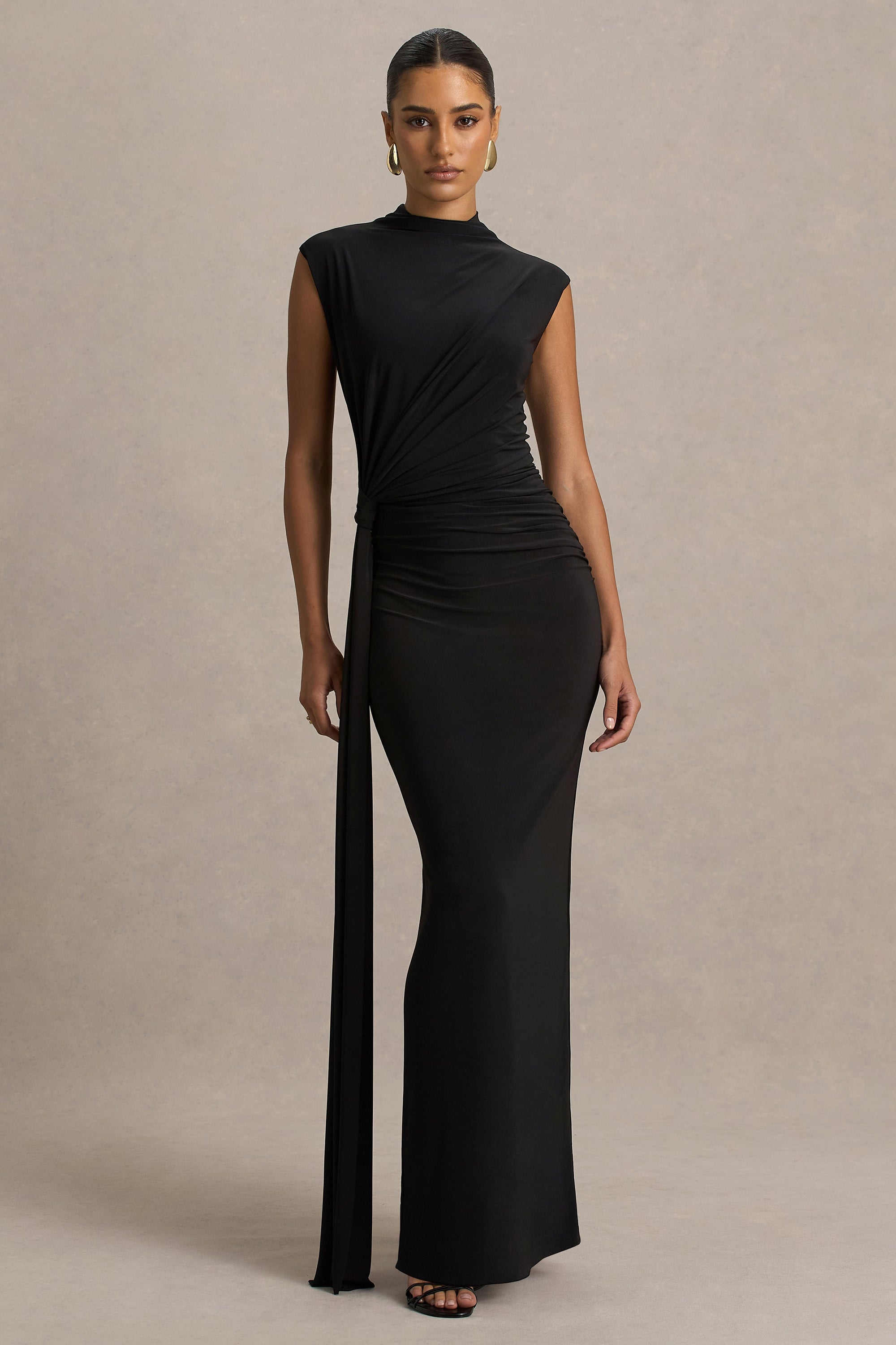 HR_CL137084002 - Solene Black High-Neck Maxi Dress With Wrap And Drape Detail 01.jpg