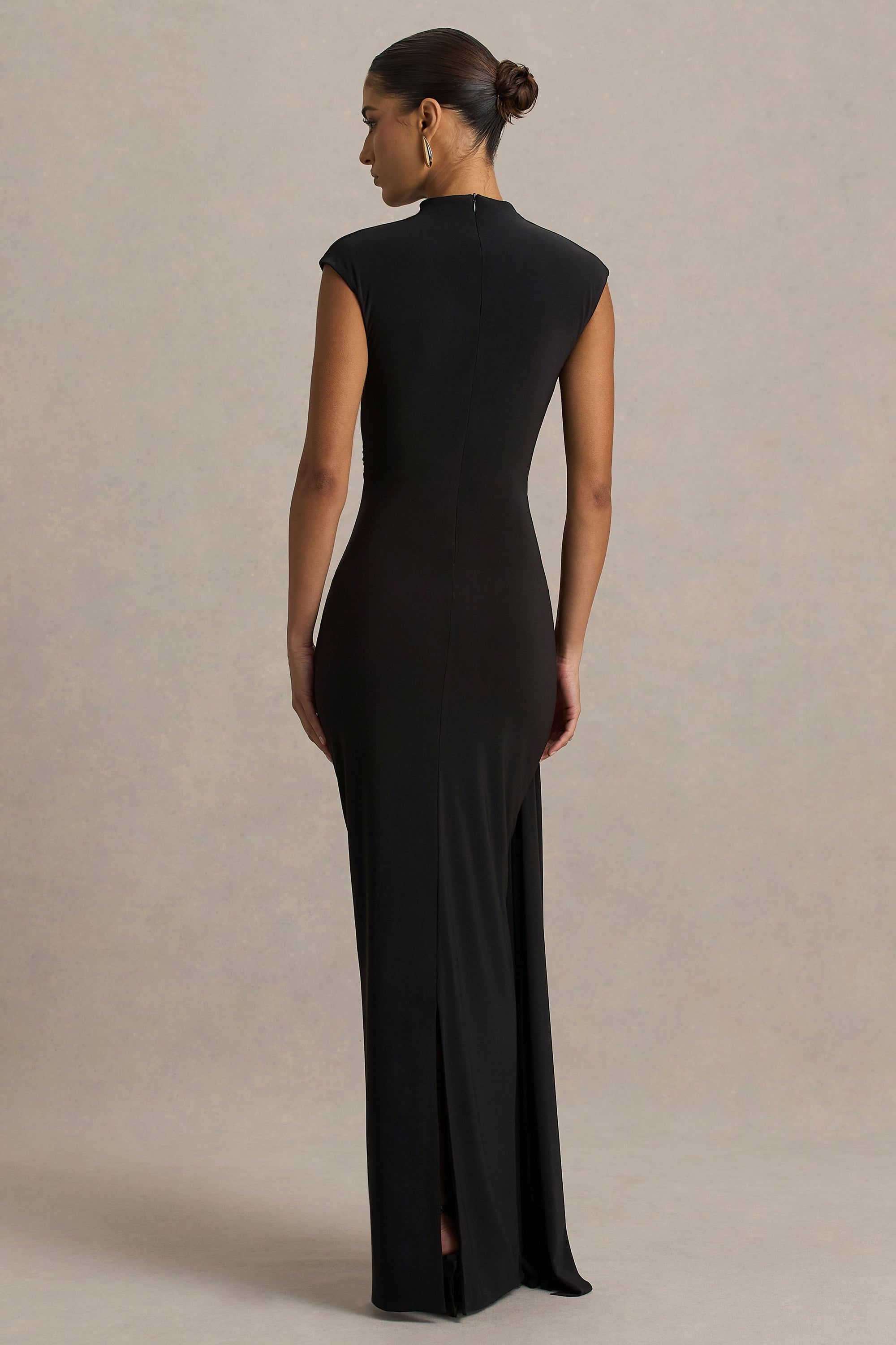HR_CL137084002 - Solene Black High-Neck Maxi Dress With Wrap And Drape Detail 02.jpg