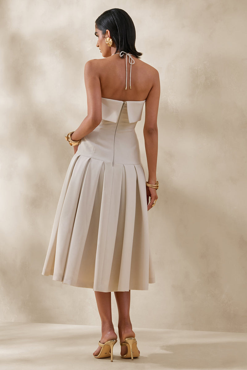 ECM_HR_CL137129111 - Dazira _ Cream Square-Neck Midi Dress With Drop-Waist 2.jpg