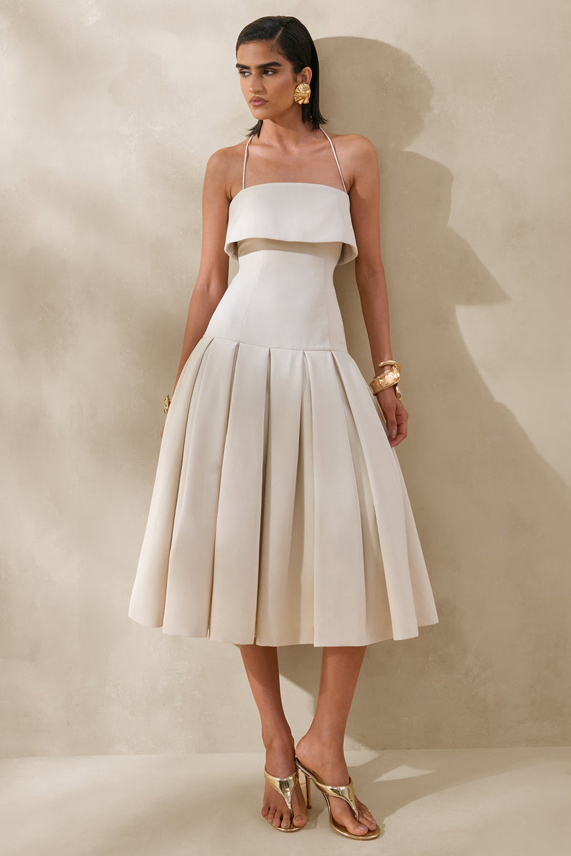 ECM_HR_CL137129111 - Dazira _ Cream Square-Neck Midi Dress With Drop-Waist 3.jpg