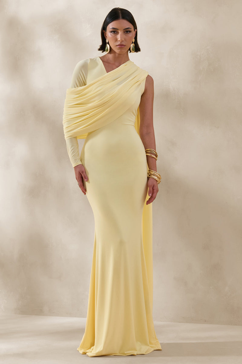 ECM_HR_CL137139121 - Rubelle _ Lemon Asymmetric-Neck Maxi Dress With Draped-Detailing 0.jpg