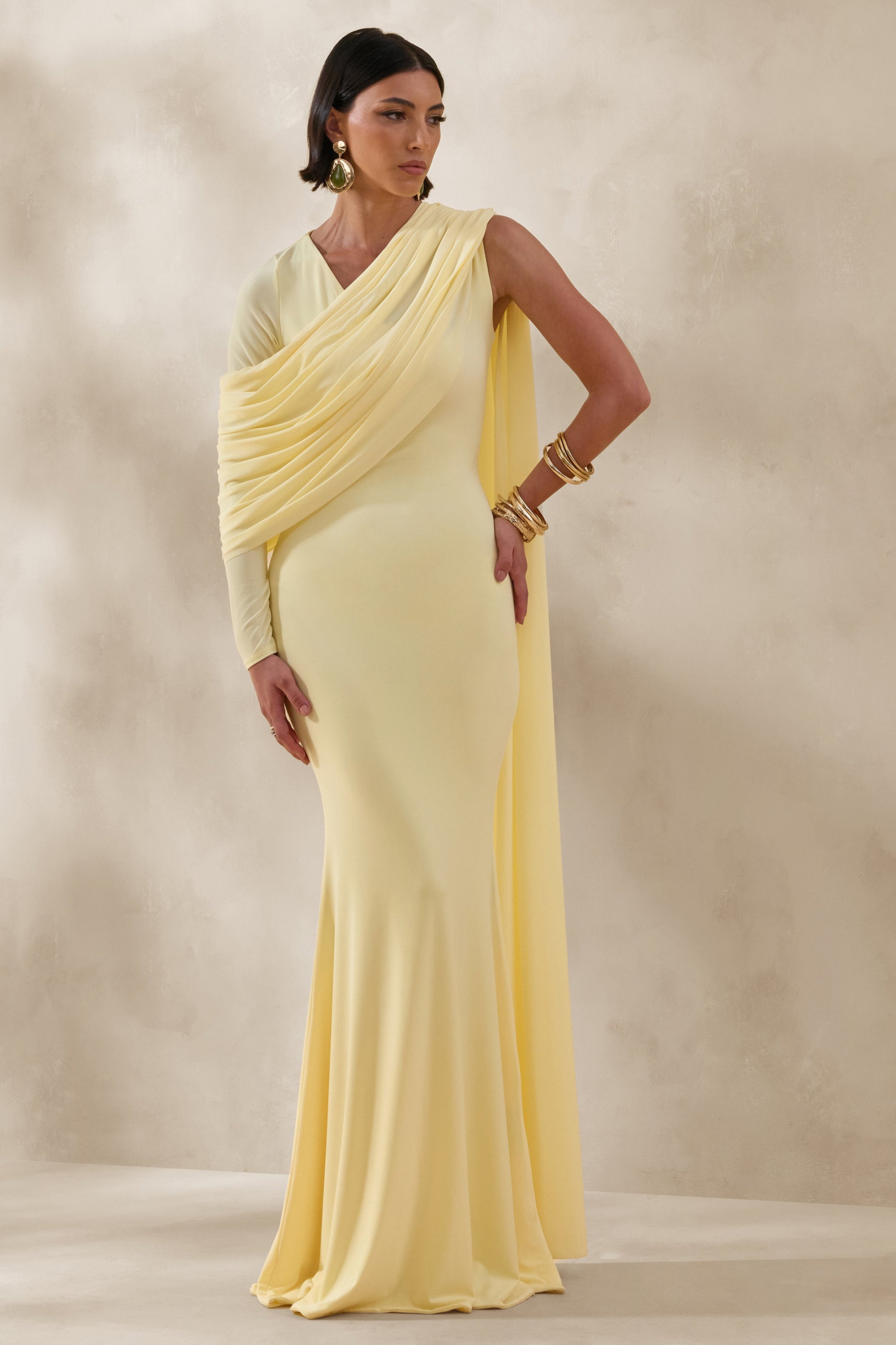 ECM_HR_CL137139121 - Rubelle _ Lemon Asymmetric-Neck Maxi Dress With Draped-Detailing 1.jpg