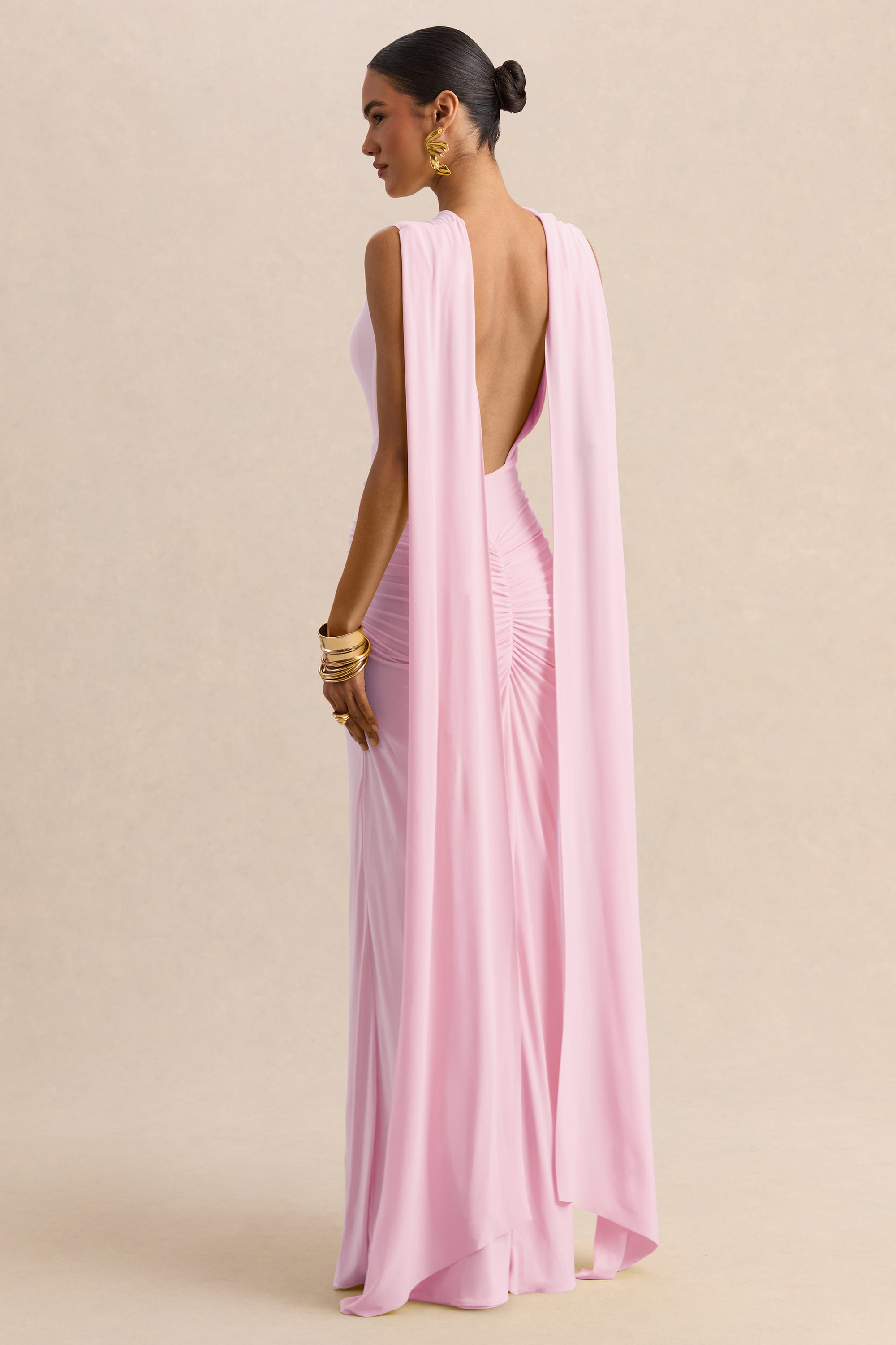 ECM_HR_CL137161081 - Premiere | Light Pink Boat-Neck Maxi Dress With Cape-Sleeves And Open-Back 3.jpg