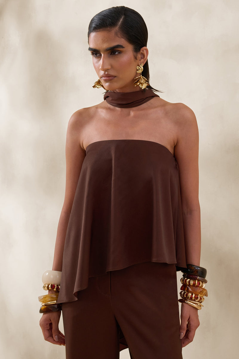 ECM_HR_CL137199022 - Evandra _ Brown Satin Bandeau Top With Scarf 4.jpg