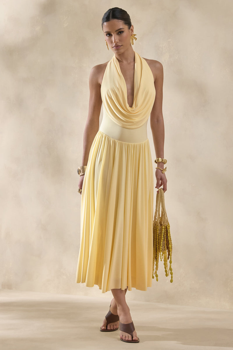 ECM_HR_CL137202121 - Veyra | Lemon Plunge Cowl-Neck Midi Dress 0.jpg