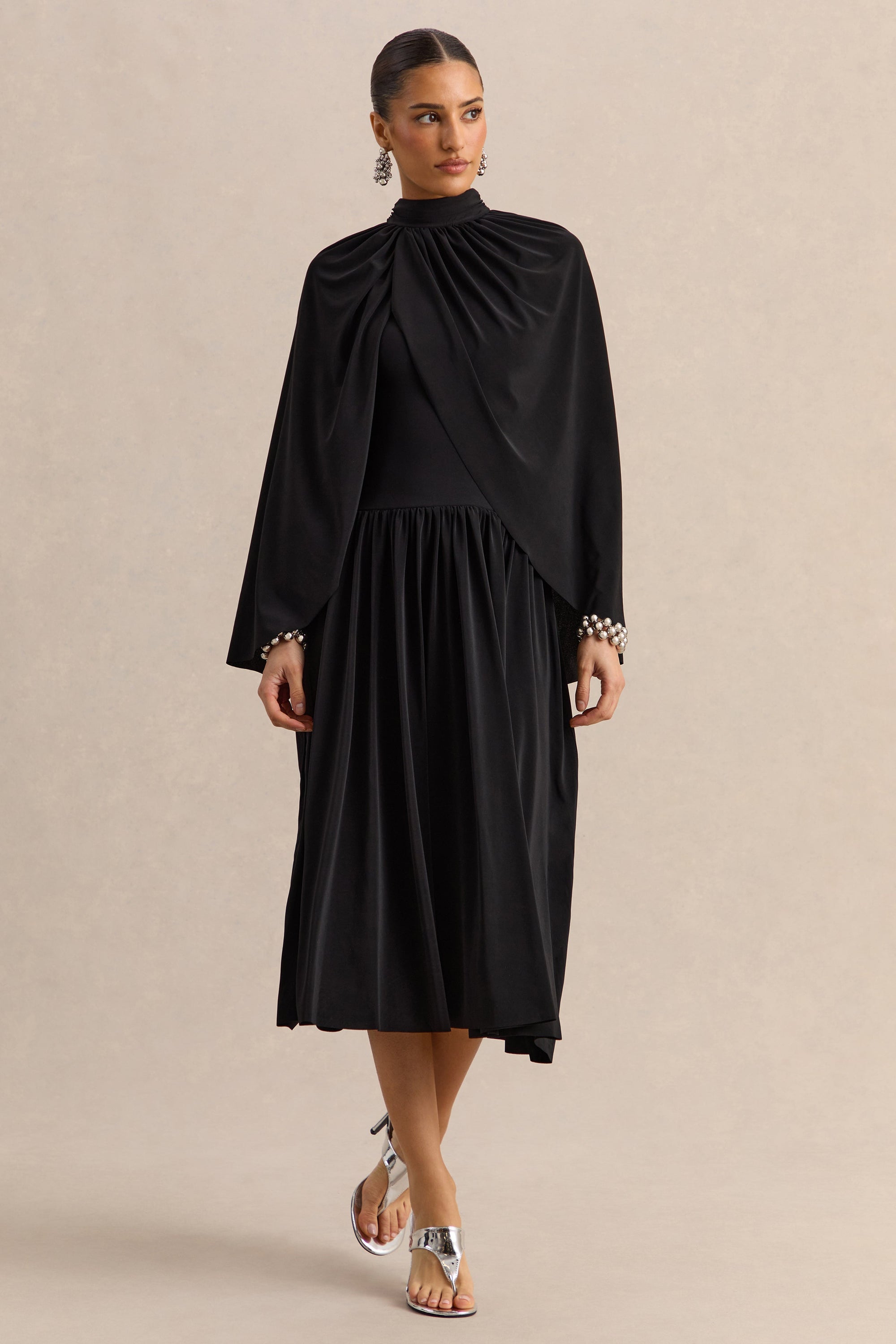 HR_CL137203001 - Honora _ Black High-Neck Maxi Dress With Cape-Sleeves_04.jpg
