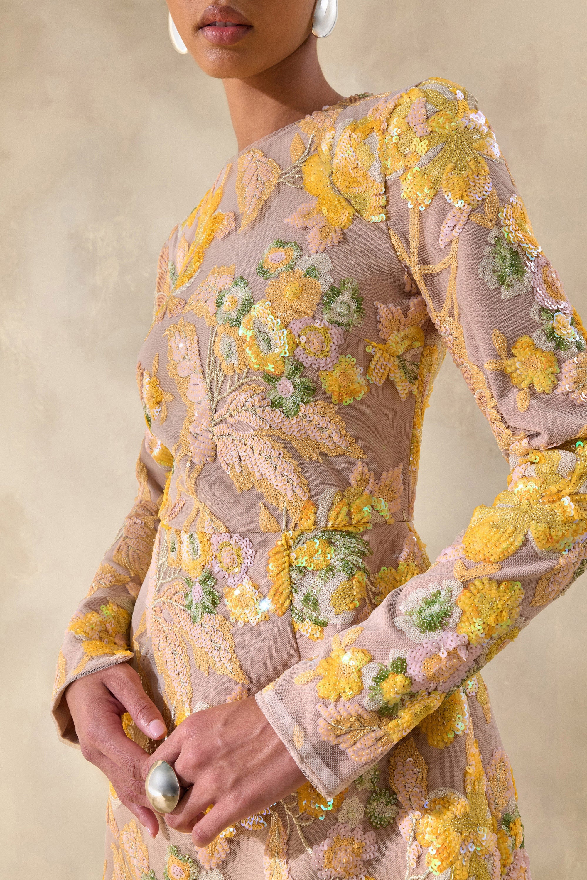 ECM_HR_CL137212121 - Merdia | Yellow Embellished Floral Crew-Neck Mini Dress 7.jpg