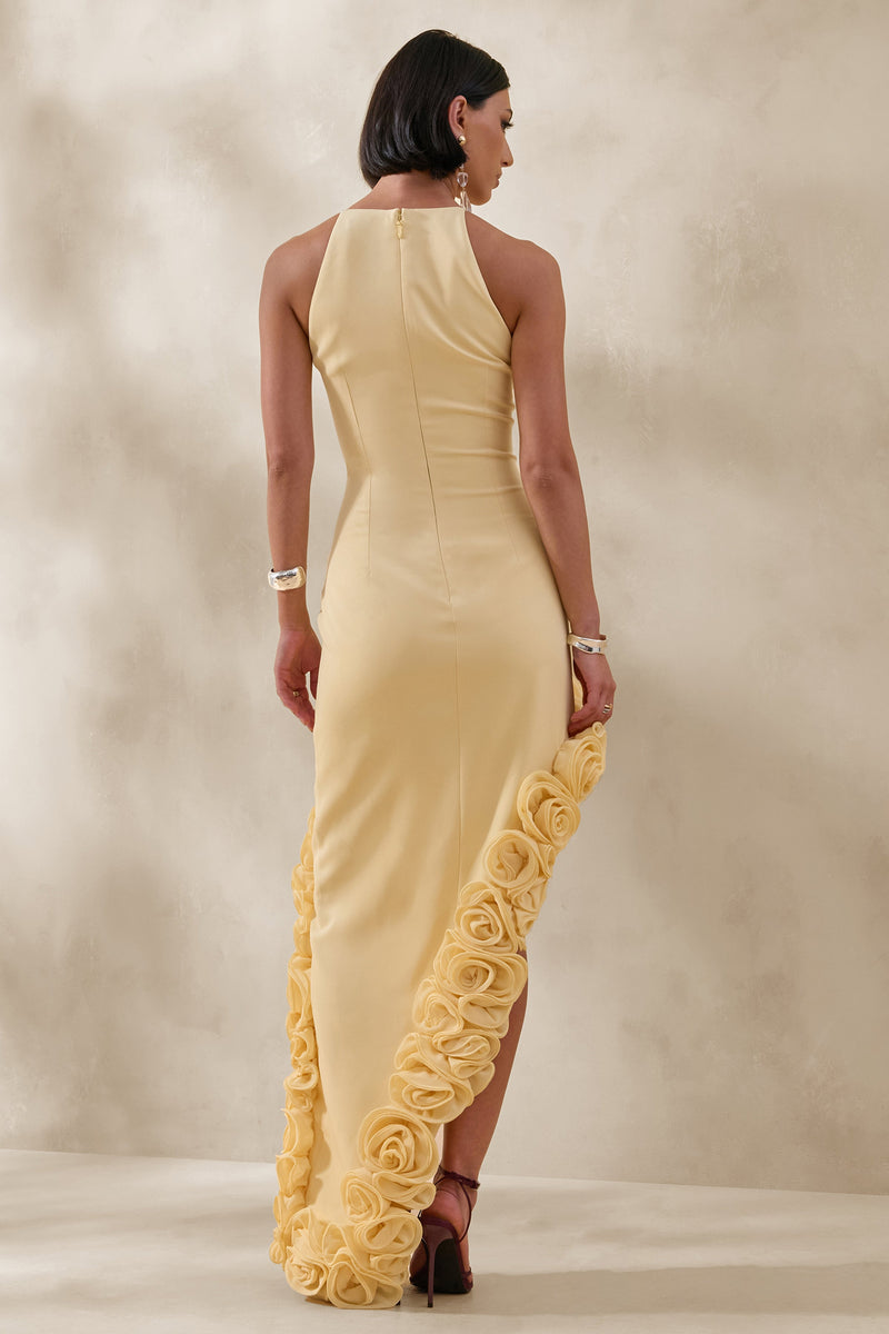 ECM_HR_CL137226121 - Indira _ Lemon Halter-Neck Maxi Dress With Asymmetric-Floral Hem 3.jpg
