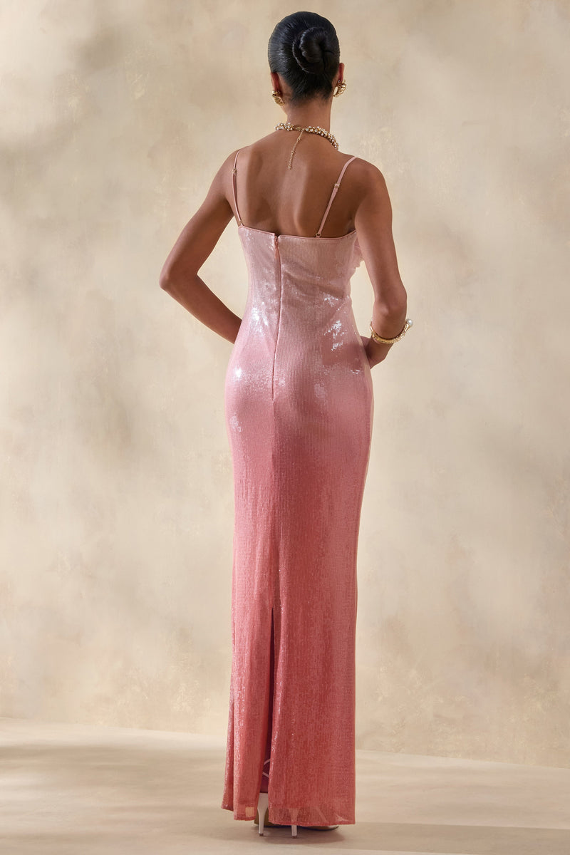 ECM_HR_CL137230073 - Feloria | Coral Ombre Sequin Cowl-Neck Maxi Dress 5.jpg