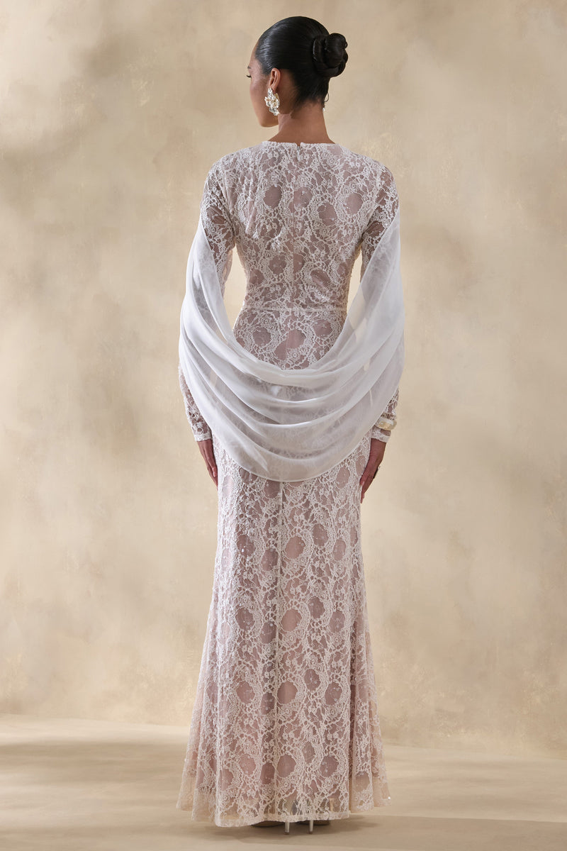 ECM_HR_CL137239110 - Nabina | White Lace Crew-Neck Maxi Dress With Draped Back-Detail 7.jpg