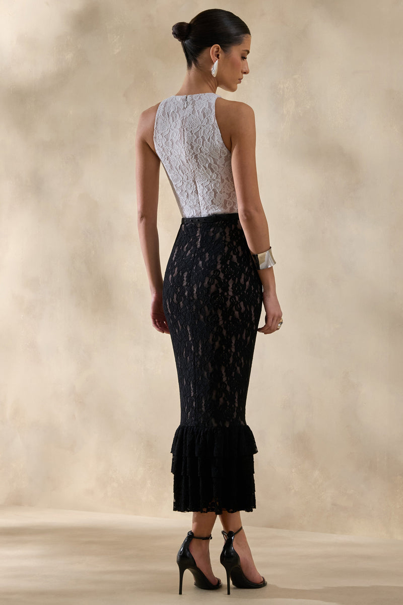 ECM_HR_CL137244141 - Vionna | Black And White Lace High-Neck Midi Dress With Bow-Belt Detail 5.jpg