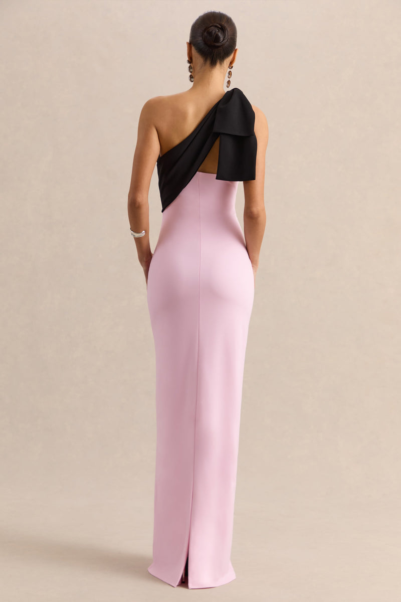 ECM_HR_CL137274084---Adara---Pink-&-Black-Asymmetric-Neck-Maxi-Dress-With-Bow-Detail---11.jpg